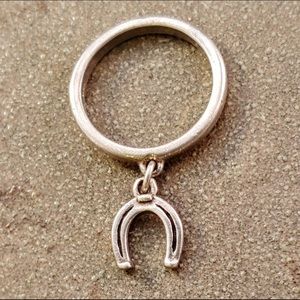 RETIRED JAMES AVERY HORSESHOE DANGLE RING IN 925 STERLING SILVER